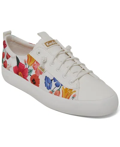 Keds Women's X Rifle Paper Co Kickback Canvas Casual Sneakers From Finish Line In White
