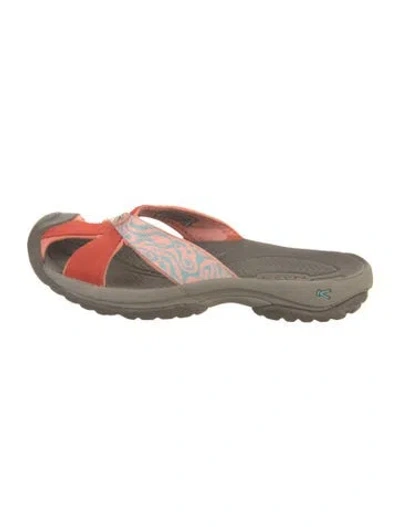 Pre-owned Keen Canvas Animal Print Sandals In Neutrals