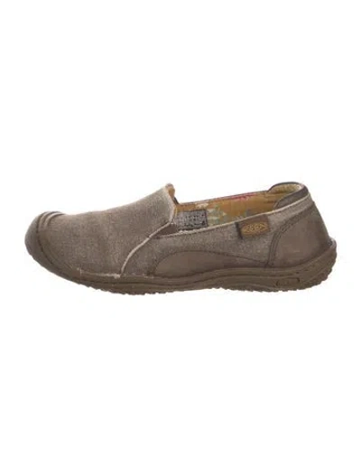 Pre-owned Keen Denim Distressed Accents Loafers In Brown