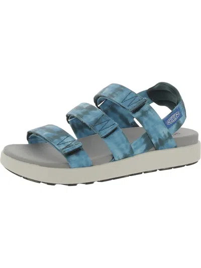 Keen Elle Strappy Womens Adjustable Cushioned Footbed Slingback Sandals In Blue
