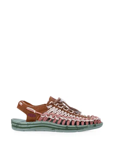 Keen Footwear Uneek Woven-drawstring Leather Sandals In Brown