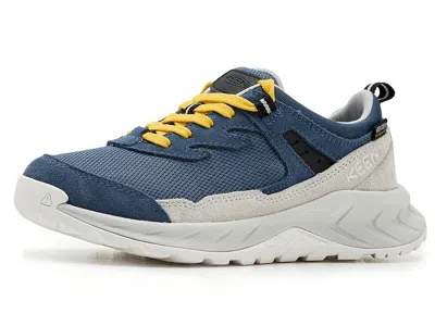 Keen Hightrail Waterproof Hiking Shoes (little Kid/big Kid) Kid's Shoes Vintage Indigo/alloy : 3 Little K In Blue