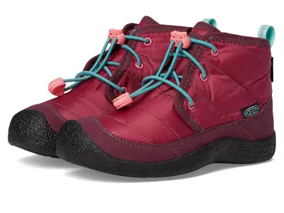 Keen Howser 2 Quilted Mid Height Waterproof Comfy Durable (little Kid/toddler) Kids Shoes Beaujolais/pool In Burgundy