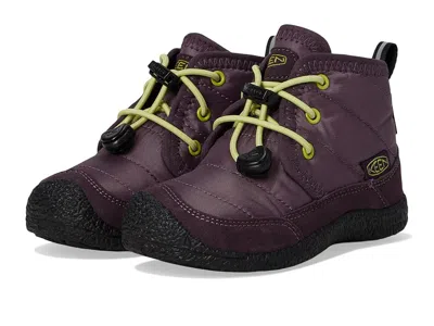 Keen Howser 2 Quilted Mid Height Waterproof Comfy Durable (toddler/little Kid) Kids Shoes Plum Perfect/da In Burgundy