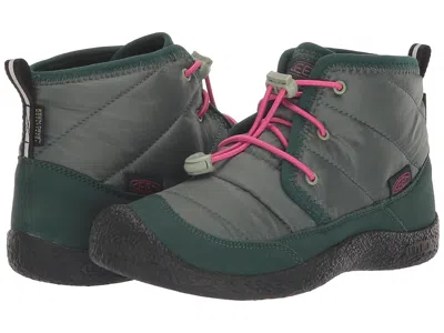 Keen Howser Ii Chukka Waterproof (little Kid/big Kid) Kid's Shoes Dark Forest/fuchsia Purple : 6 Big Kid  In Green