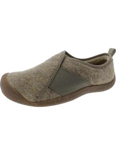Keen Howser Womens Quilted Faux Fur Slip-on Slippers In Grey