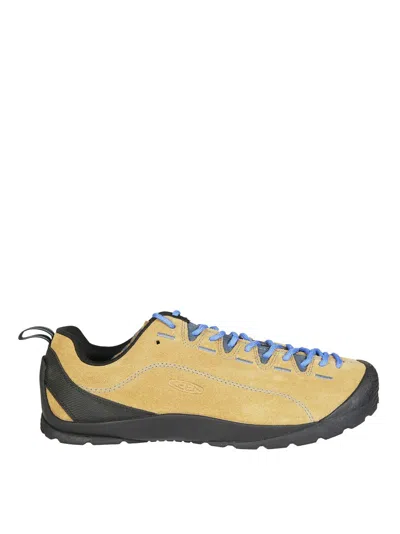 Keen Jasper M-cathay Low-profile Tan Suede Sneakers With Contrasting Black Sole In Brown