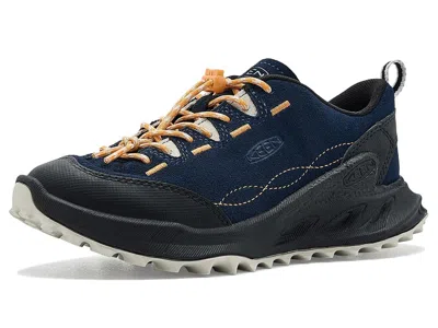 Keen Jasper Zionic Sneakers (little Kid/big Kid) Kid's Shoes Naval Academy/flame Orange: 4 Big Kid M In Blue