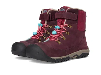 Keen Kanibou Waterproof (little Kid/big Kid) Kids Shoes Fig/pink Lemonade : 1 Little Kid M, Leather In Multi
