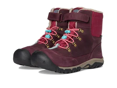 Keen Kanibou Waterproof (little Kid/big Kid) Kids Shoes Fig/pink Lemonade : 1 Little Kid M, Leather In Multi