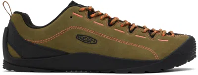 Keen Khaki Jasper Sneakers In Dark Olive/scarlet I