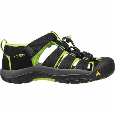 Keen Kid's Newport Outdoor Sandals In Black/ Lime