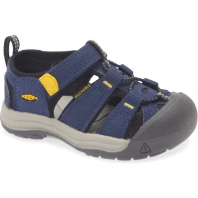 Keen Kids' Newport H2 Sandal In Naval Academy/ Yellow