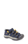 Keen Kids' Newport H2 Sandal In Naval Academy/ Yellow