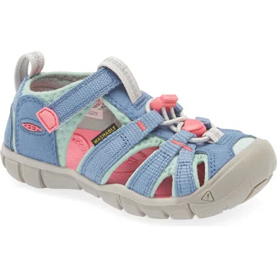 Keen Kids' Seacamp Ii Cnx Water Friendly Sandal In Coronet Blue/hot Pink