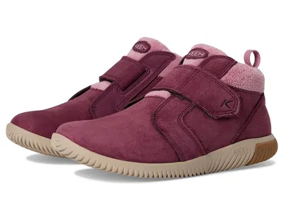Keen Knx Middie Easy On Strap Comfortable Barefoot Feel Sneakers (little Kid/big Kid) Kids Shoes Fig/lila In Pink