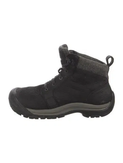 Pre-owned Keen Leather Hiking Boots In Black