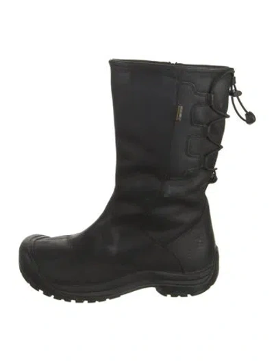 Pre-owned Keen Leather Rain Boots In Black