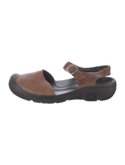 Pre-owned Keen Leather Slingback Flats In Multi
