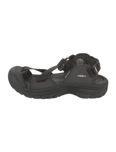 Pre-owned Keen Leather Slingback Sandals In Black
