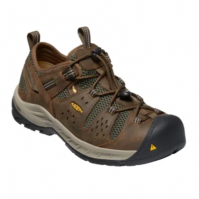 Keen Men's Atlanta Ii Cool Esd Soft Toe Hiker Work Boot In Cascade Brown/forest Night In Multi