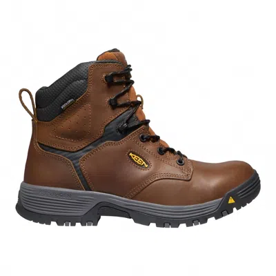 Keen Men's Chicago 6" Waterproof Regular Toe Work Boot In Brown/black