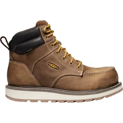 Keen Men's Comp-toe Cincinnati Wedge Sole Waterproof Work Boot In Brown In Multi