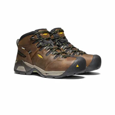 Keen Men's Detroit Xt Waterproof Steel Toe Boots - Wide In Brown/bronze Green
