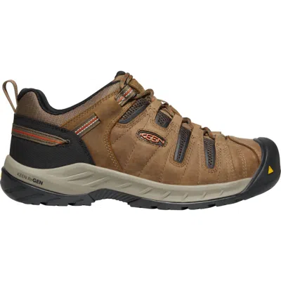 Keen Men's Flint Ii Steel Toe Work Shoes In Shitake/rust In Brown