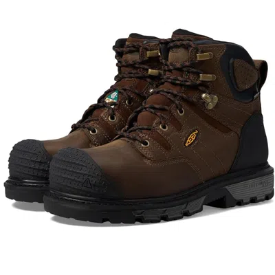 Keen Men's  Camden Dark Earth Black Leather Waterproof Work Boots Zogg2077 In Multi
