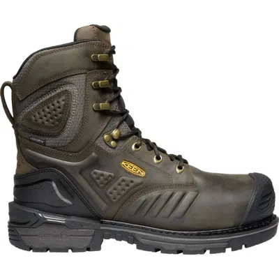 Keen Men's Philadelphia 8'' Carbon Fiber Waterproof Work Boots In Cascade Brown Black In Grey