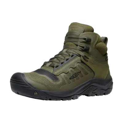 Keen Men's Reno Waterproof Mid Soft Toe Boot In Dark Olive/ Black In Multi