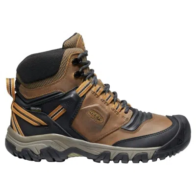 Keen Men's Ridge Flex Mid Waterproof Hiking Boots In Bison/golden Brown