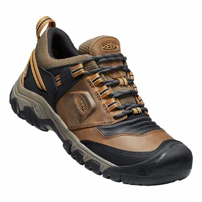 Keen Men's Ridge Flex Waterproof Hiking Sneakers In Bison/golden Brown In Animal Print