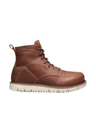 Keen Men's San Jose 6" Waterproof Boot -soft Toe In Gingerbread/off White In Brown
