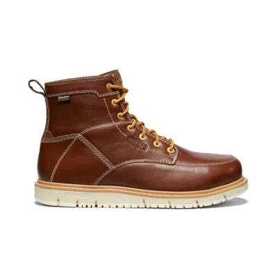 Keen Men's San Jose 6" Waterproof Boot In Tortoise Shell/star White In Brown