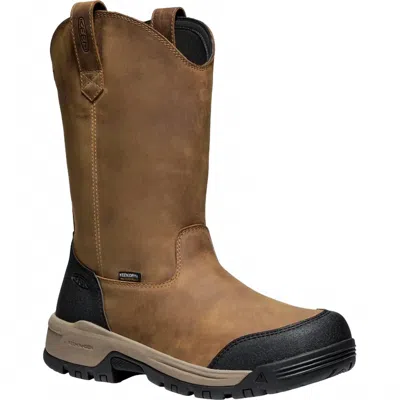 Keen Men's Soft Toe Evanston Waterproof Work Boot In Black/ Brown