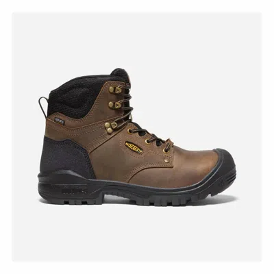 Keen Men's Utility Independence 6" Composite Toe Insulated Waterproof Work Boots In Dark Earth/black In Brown