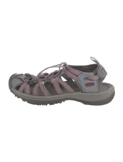 Pre-owned Keen Mesh Striped Sandals In Grey