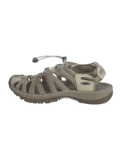 Pre-owned Keen Printed Slingback Flats In Brown