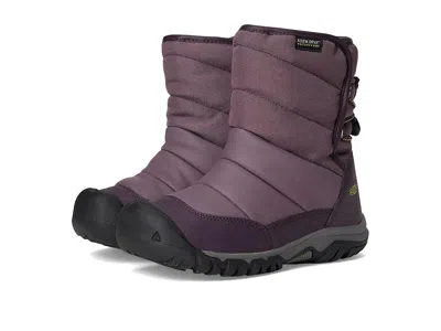Keen Puffrider Insulated Waterproof Durable Easy On (little Kid/toddler) Kids Shoes Black Plum/daiquiri G In Animal Print