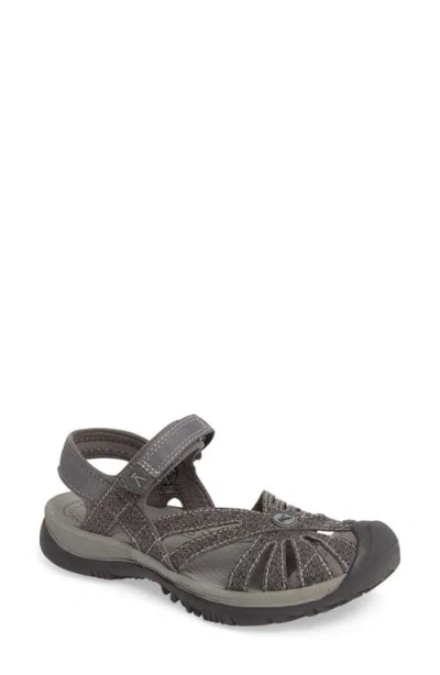 Keen 'rose' Sandal In Gargoyle/raven Canvas