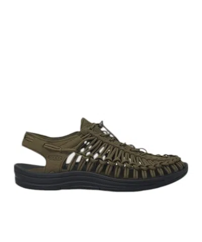 Keen Round-toe Flat Sandals In Darkolive