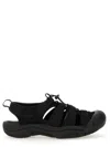 Keen Newport H2 Sandals In Black Suede And Fabric In Black
