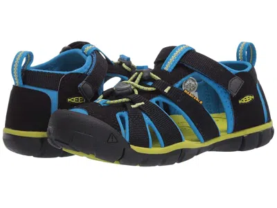Keen Seacamp Ii Cnx (toddler/little Kid/big Kid) Kids Shoes Black/brilliant Blue : 13 Little Kid M, Rubbe