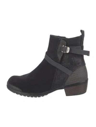 Pre-owned Keen Suede Moto Boots In Black