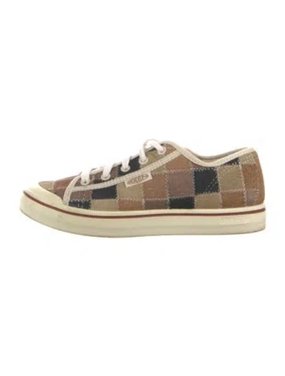 Pre-owned Keen Suede Plaid Print Sneakers In Neutral