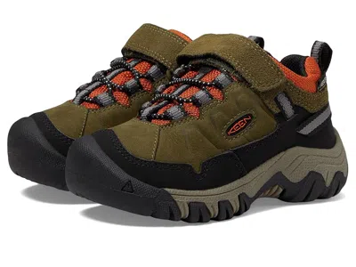 Keen Targhee 4 Low Height Durable Comfortable Waterproof (toddler/little Kid) Kids Shoes Dark Olive/gold  In Green