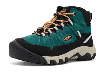Keen Targhee 4 Mid Height Durable Comfortable Waterproof (little Kid/big Kid) Kids Shoes Mediterranea/fla In Green