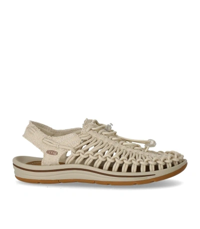 Keen Uneek Canvas Ecru Sandal In Beige